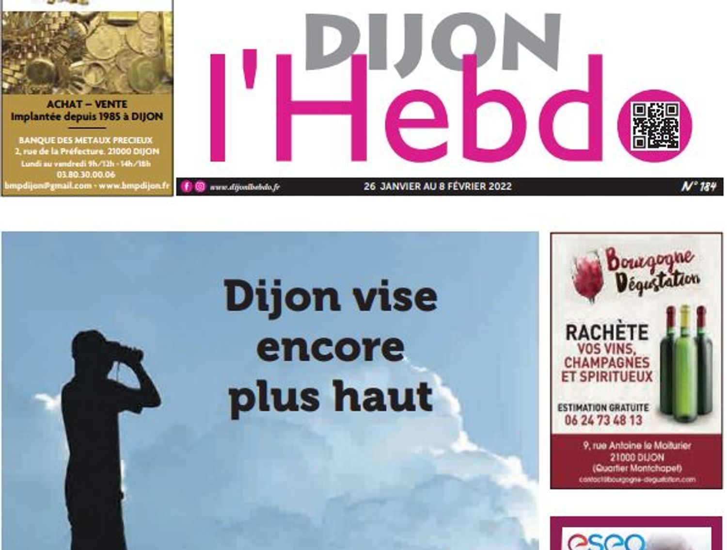 La Une du nouveau numéro du journal Dijon l'hebdo